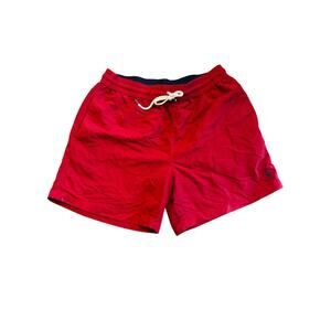 POLO RALPH LAUREN Mens Red Logo Swim Shorts in Size Medium